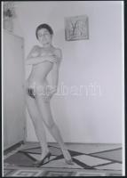 cca 1972 A főnök irodája, 3 db szolidan erotikus fotó, vintage negatívokról készült mai nagyítások, ...