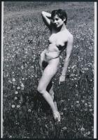 cca 1978 Harmóniában a természettel, 3 db szolidan erotikus fotó, vintage negatívokról készült mai nagyítások, 25x18 cm / 3 erotic photos, 25x18 cm