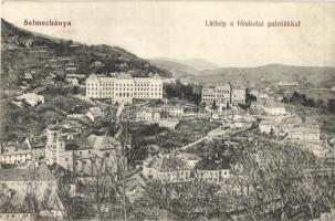 Selmecbánya, Banska Stiavnica; Látkép a főiskolai palotákkal / view with the college palaces (EK)