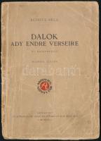 Reinitz Béla: Dalok Ady Endre verseire. (Új dalsorozat.) Modern Könyvtár. [Kotta.] Bp., 1920, Athenaeum, IV+1+33 p. Második kiadás. Kiadói papírkötésben, megviselt borítóval.
