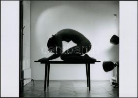 cca 1974 Kisasztalon tálalva, 3 db szolidan erotikus fotó, vintage negatívokról készült mai nagyítás...