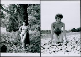 cca 1977 Idegenvezető, 4 db szolidan erotikus fotó, vintage negatívokról készült mai nagyítások, 25x...