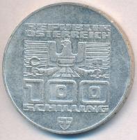 Ausztria 1976. 100Sch Ag "Innsbruck - XII. téli olimpia / Lesikló sánc" T:1-
Austria 1976...