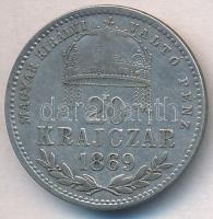 1869KB 20kr Ag "Magyar Királyi Váltó Pénz" T:3 Adamo M10.1