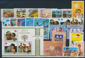 International Children's Year 6 sets + 1 sheet + 1 block + 4 stamps, Nemzetközi Gyermekév 6 klf sor + 1 ív + 1 blokk + 4 önálló érték