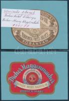 2 db sörcímke: Dreher Haggenmacher Nagyvárad, Mezey Ignác töltése, Nagyszalonta; Dreher Antal serfőzdéi Rt. Kőbánya, kiviteli márciusi sör