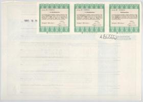 Budapest 1988. "Magyar Posta" körzeti telefonkötvénye 25.000Ft értékben + Budapest 1992. &...