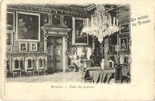 1899 Trieste, Miramar, Sala da pranzo / castle, dining room, interior (EK)
