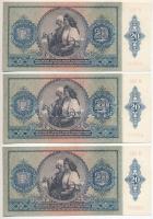 1941. 20P (3x) sorszámkövető párral és egy egyugrásos sorszámmal  "C238 053535 - C238 053538&qu...