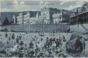 Abbazia, Kursaal Quarnero mit Seebad Angolina / spa, bathing people (EK)