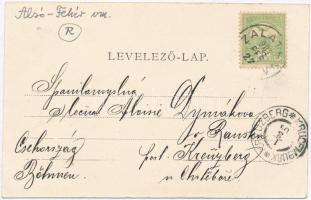 Zalatna, Zlatna; Piac, Takarékpénztár, Dengel F. üzlete. Nagy Árpád kiadása / market, savings bank, ...