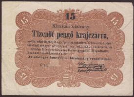 1849. "Kossuth bankó" 15kr T:II