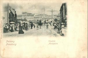 Pozsony, Pressburg, Bratislava; Vásártér. Körper Károly fényképész kiadása / market square (EK)