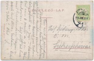 Pozsony, Pressburg, Bratislava; Savoy szálló, városi vasút mozdonya / hotel, urban railway (szakadás...