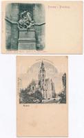 2 db RÉGI felvidéki városképes lap, Pozsony, Kassa / 2 pre-1945 Upper Hungarian town-view postcards, Bratislava, Kosice