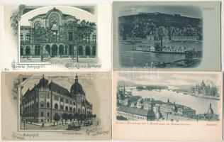 Budapest - 8 db RÉGI magyar városképes lap, 2 litho / 8 pre-1945 Hungarian town-view postcards, 2 litho