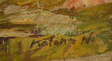 Katona jelzéssel: Alpesi ház. Olaj, vászon, 26×35 cm