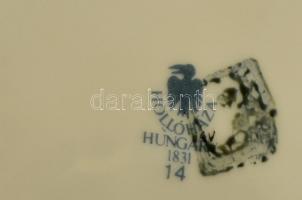 Hollóházi Szász Endre által tervezett mintával díszített porcelán dobozka, jelzett, hibátlan, 9x7,5x...