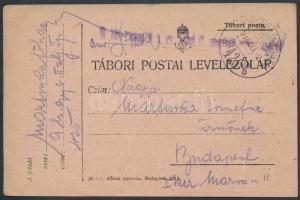 Tábori posta levelezőlap &quot;M. kir. kassai 9. h.gy. ezred 11. zászlóalj parancsnokság&quot; + &quot;TP 425 b&quot;, Austria-Hungary Field postcard