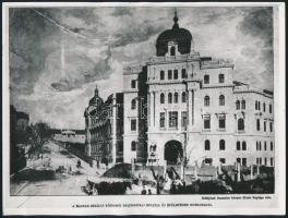 A Magyar Királyi Központi Statisztikai Hivatal új épületének homlokzata, 2 db korabeli fotóról előhívott későbbi másolat, 18x24 cm