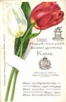 Kassa, Kosice; Franck kávé-pótlék tulipános hazafias reklámlapja / Franck coffee-substitute advertisement, tulip patriotic litho  (EB)