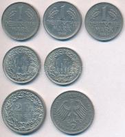 Vegyes: NSZK 1961-1984. 1M (3xklf) + 2M + Svájc 1968. 1Fr (2x) + 2Fr T:2,2- Mixed: FRG 1961-1984. 1 Mark (3xdiff) + 2 Mark + Switzerland 1968. 1 Franc (2x) + 2 Francs C:XF,VF