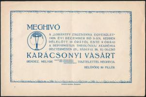 1929 Meghívó a Lorántfy Zsuzsánna Egyesület karácsonyi vásárára