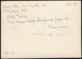 cca 1910 Magas-Tátra, Kis-tarpataki tó, Középorom, Erdélyi Mór felvétele, hátulján feliratozva, 11,5...