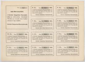 Budapest 1934. "Kálvintéri Gyógyintézet R.T." részvénye 132P-ről, szelvényekkel T:I-