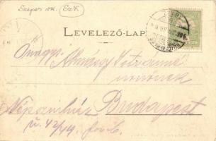 Szepesolaszi, Spisské Vlachy; tér, szobor, templom, takarékpénztár. Matz Gusztáv kiadása / square, s...