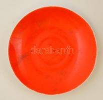 Zsolnay piros hiányos kávéskészlet, jelzett, kopásnyomokkal