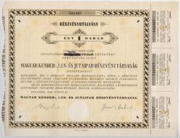 Budapest 1926. "Magyar Kender-, Len- és Jutaipar Részvénytársaság" huszonöt részvénye egyb...