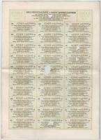 Budapest 1923. "OMKE Építő Részvénytársaság" húsz részvénye összesen 100.000K-ról, lyukasz...