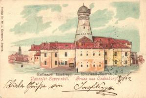 1899 Sopron, Oedenburg; Szélmalom kaszárnya. L. Kummert No. 60. litho / Windmühl-Kaserne (EK)