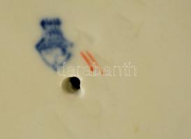 Zsolnay búgócsigás kisfiú, kézzel festett, jelzett, hibátlan, 15x12,5 cm