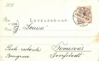 1898 Arad, Városház tér, Csanádi palota, Pénzügyi palota. Révész Nándor kiadása / town hall square, ...