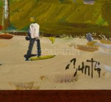 Bánfi jelzéssel: Budapest. Olaj, karton, fa keretben, 20x28 cm