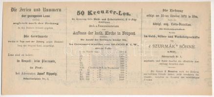 Budapest / Pest 1873. "A Magyar Királyi Pénzügyminisztérium arany- és ezüst sorsjátéka az Újpes...