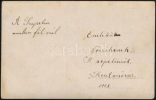 1918 Zeppelin, feliratozott fotólap, 9x14 cm