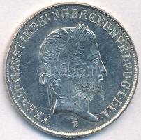 1848B 20kr Ag "V. Ferdinánd" tájékoztató lappal T:1,1- juszt. Adamo B5