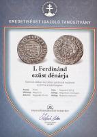 1553K-B Denár Ag "I. Ferdinánd" tájékoztató lappal (0,43g) T:2,2- kis patina
Huszár: 935....