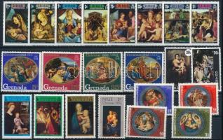 1968-1974 Christmas 8 sets + 9 stamps, 1968-1974 Karácsony motívum 8 db sor + 9 db önálló érték 2 stecklapon