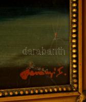 Olvashatatlan jelzéssel: Virágcsendélet. Olaj, karton( sérült), keretben, 32×42 cm