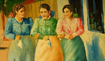 Budaváry Sándor (?-?): Terefere. Olaj, vászon, sérült keretben, 60×80 cm