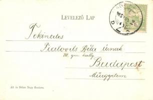 Nagykanizsa, Deák tér, gyógyszertár. Alt és Böhm kiadása, Art Nouveau