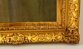 Basch Árpád (1873-1944): Őszi vihar a siófoki kikötőben. Olaj, vászon, jelzett, blondel kereteben, 4...