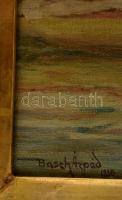 Basch Árpád (1873-1944): Őszi vihar a siófoki kikötőben. Olaj, vászon, jelzett, blondel kereteben, 4...