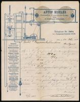 1894 Bécs, Anton Eichler gépgyárának díszes fejléces levele, Budapestre küldve, 29x23 cm / Decorative invoice of the Wien-based company