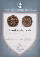 1131-1141. Denar Ag "II. Béla" tájékoztató lappal (0,24g) T:1-
Hungary 1131-1141. Denar A...