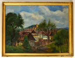 Élesdy István (1912-1987): Szigliget. Olaj, vászon (repedezett), jelzett, keretben, 60×80 cm